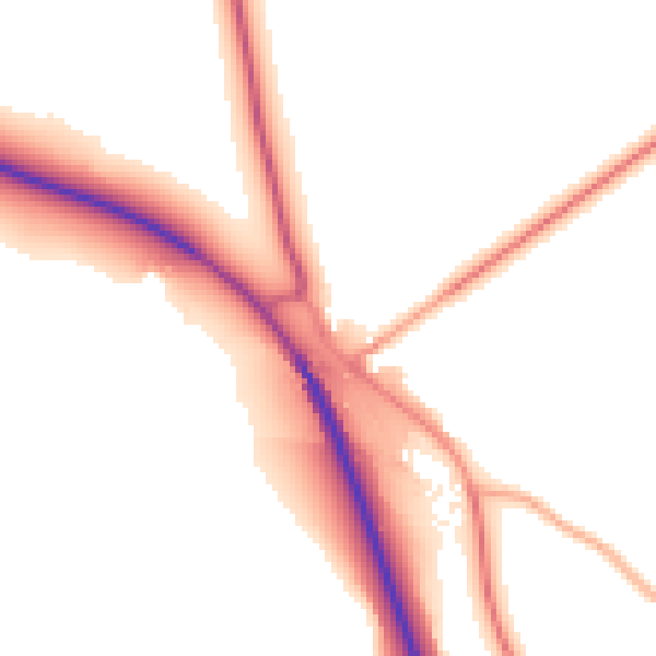 Daytime road noise heatmap for SY11 4EB