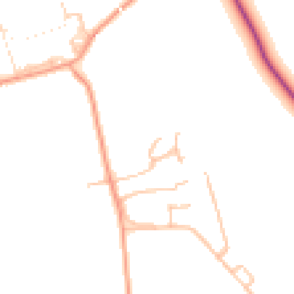 Daytime road noise heatmap for SY11 4FF