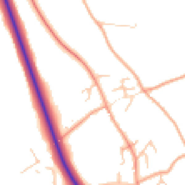 Daytime road noise heatmap for SY11 4FH