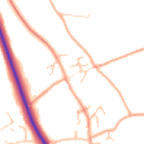 Daytime road noise heatmap for SY11 4HH