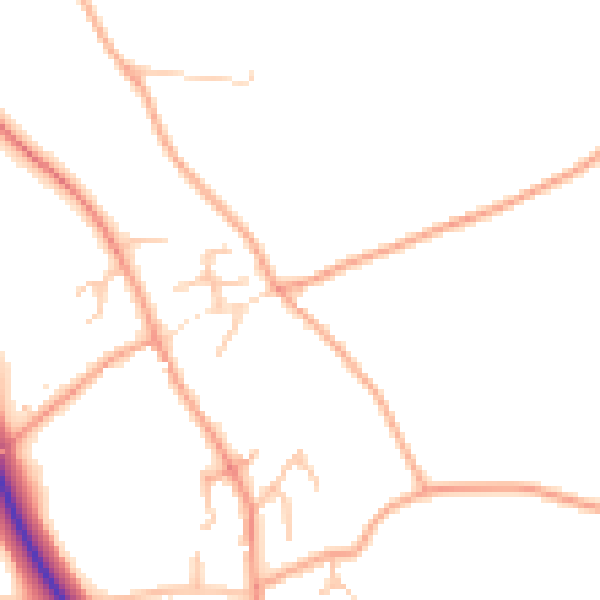 Daytime road noise heatmap for SY11 4JR