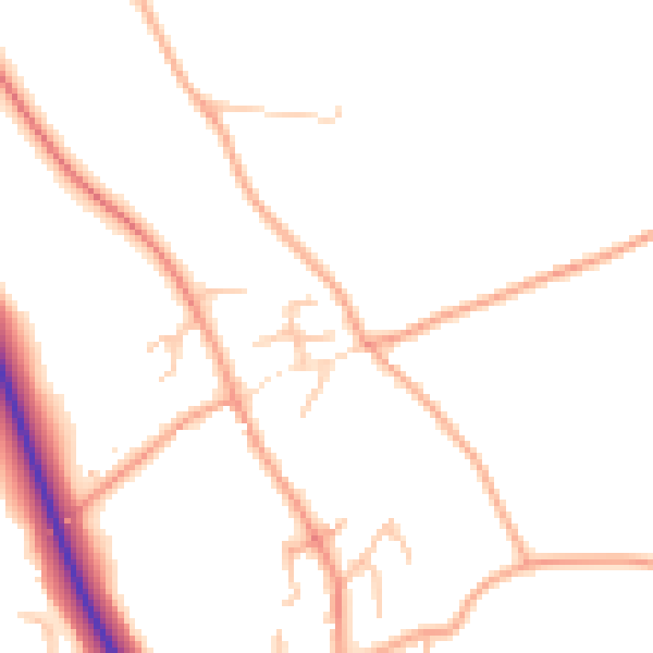 Daytime road noise heatmap for SY11 4LY