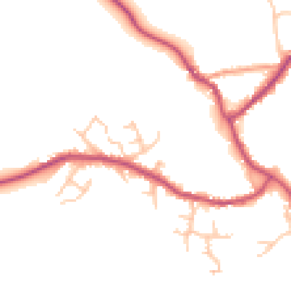 Daytime road noise heatmap for SY11 4NZ