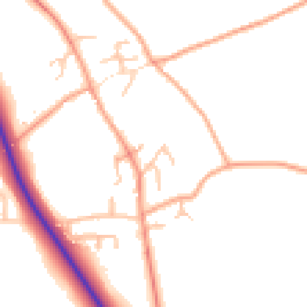 Daytime road noise heatmap for SY11 4QH