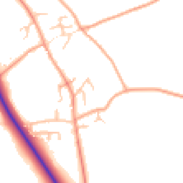 Daytime road noise heatmap for SY11 4QL