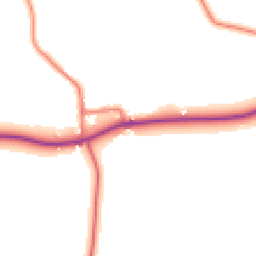 Daytime road noise heatmap for SY14 7HX