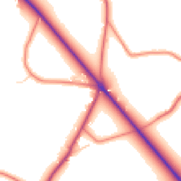 Daytime road noise heatmap for SY14 8HS