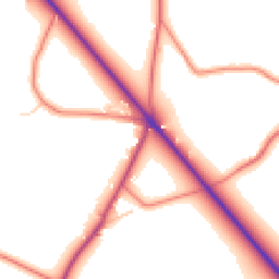 Daytime road noise heatmap for SY14 8JH