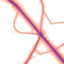 Daytime road noise heatmap for SY14 8JJ