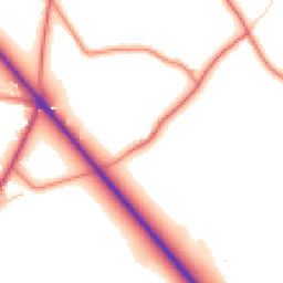 Daytime road noise heatmap for SY14 8JP
