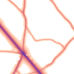 Daytime road noise heatmap for SY14 8JT