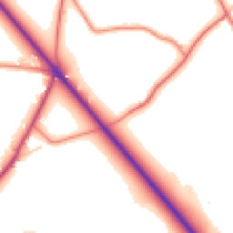 Daytime road noise heatmap for SY14 8JW