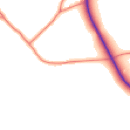 Daytime road noise heatmap for SY14 8LD
