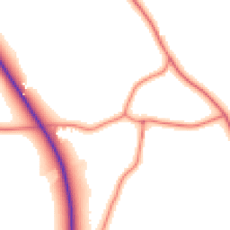 Daytime road noise heatmap for SY14 8LQ