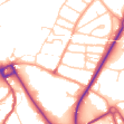 Daytime road noise heatmap for SY2 5AQ