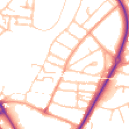 Daytime road noise heatmap for SY2 5AS