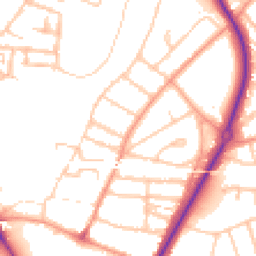 Daytime road noise heatmap for SY2 5AT