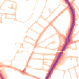 Daytime road noise heatmap for SY2 5AU