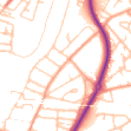 Daytime road noise heatmap for SY2 5AY