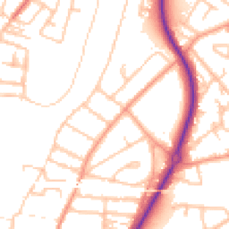 Daytime road noise heatmap for SY2 5BA