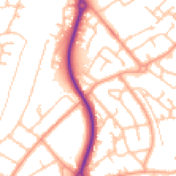 Daytime road noise heatmap for SY2 5BE