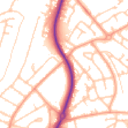 Daytime road noise heatmap for SY2 5BL