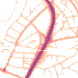 Daytime road noise heatmap for SY2 5BP