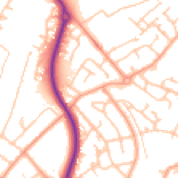 Daytime road noise heatmap for SY2 5BQ