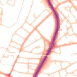 Daytime road noise heatmap for SY2 5BS
