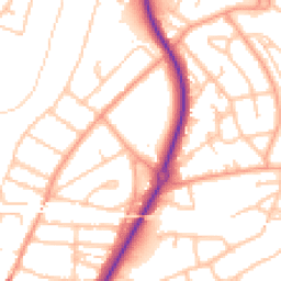 Daytime road noise heatmap for SY2 5BX