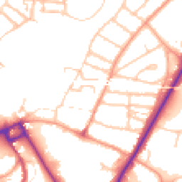 Daytime road noise heatmap for SY2 5BY
