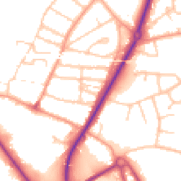 Daytime road noise heatmap for SY2 5EX