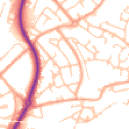 Daytime road noise heatmap for SY2 5QQ
