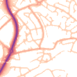Daytime road noise heatmap for SY2 5QU