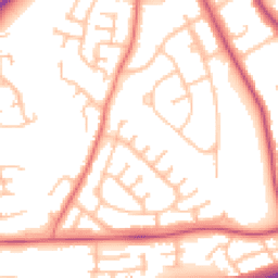 Daytime road noise heatmap for SY2 6HP
