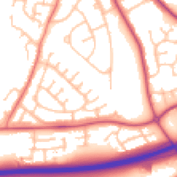 Daytime road noise heatmap for SY2 6HU