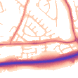 Daytime road noise heatmap for SY2 6JD