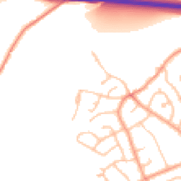 Daytime road noise heatmap for SY3 0JN