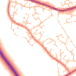 Daytime road noise heatmap for SY3 5EW