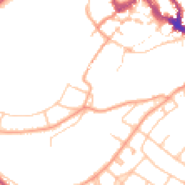 Daytime road noise heatmap for SY3 7AG