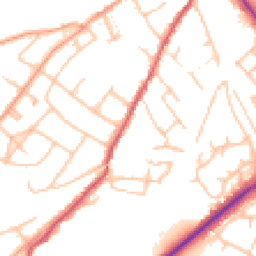 Daytime road noise heatmap for SY3 7NL