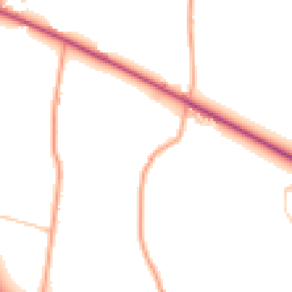 Daytime road noise heatmap for SY3 8BP