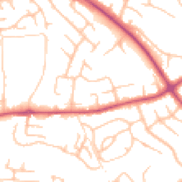 Daytime road noise heatmap for SY3 8UJ