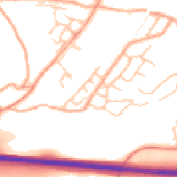 Daytime road noise heatmap for SY3 9QE