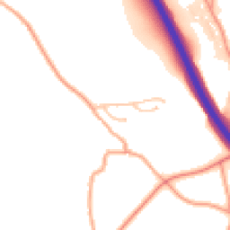 Daytime road noise heatmap for SY4 1BD