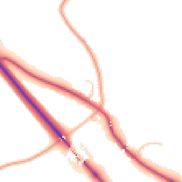 Daytime road noise heatmap for SY4 1DA