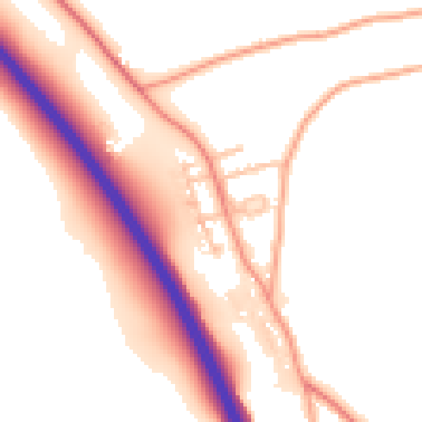 Daytime road noise heatmap for SY4 1DP