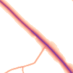 Daytime road noise heatmap for SY4 1EH