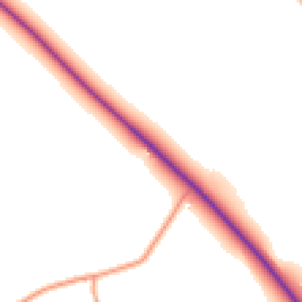 Daytime road noise heatmap for SY4 1EH