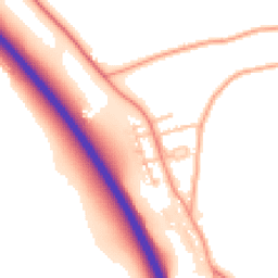 Daytime road noise heatmap for SY4 1FG